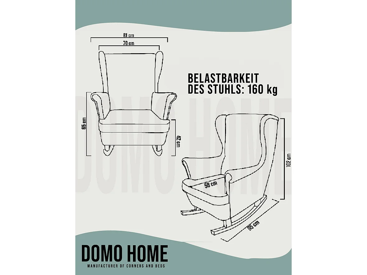 Fotel Relax z Tapicerowanym Siedzeniem i Podłokietnikami, Fotel TV 102x81x95cm Zielony_29854
