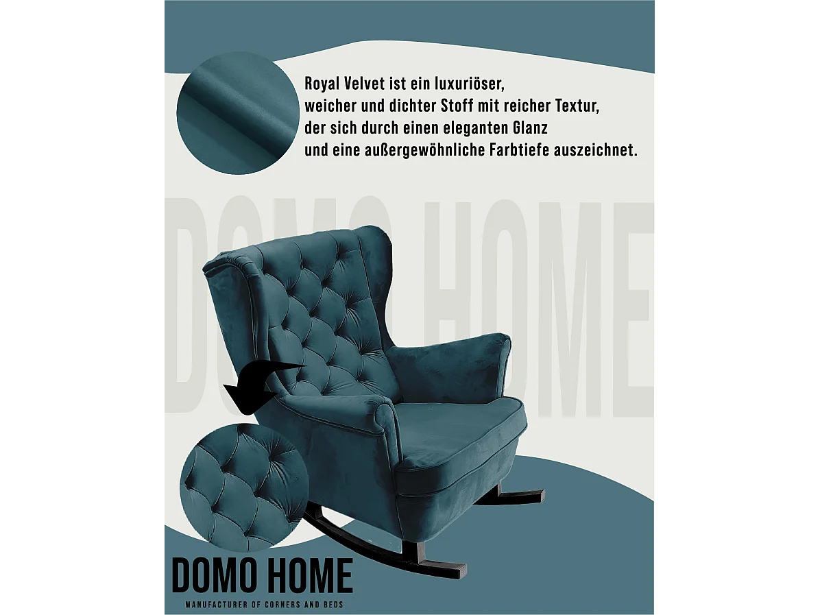 Fotel Relax z Tapicerowanym Siedzeniem i Podłokietnikami, Fotel TV 102x81x95cm Granatowy_29860