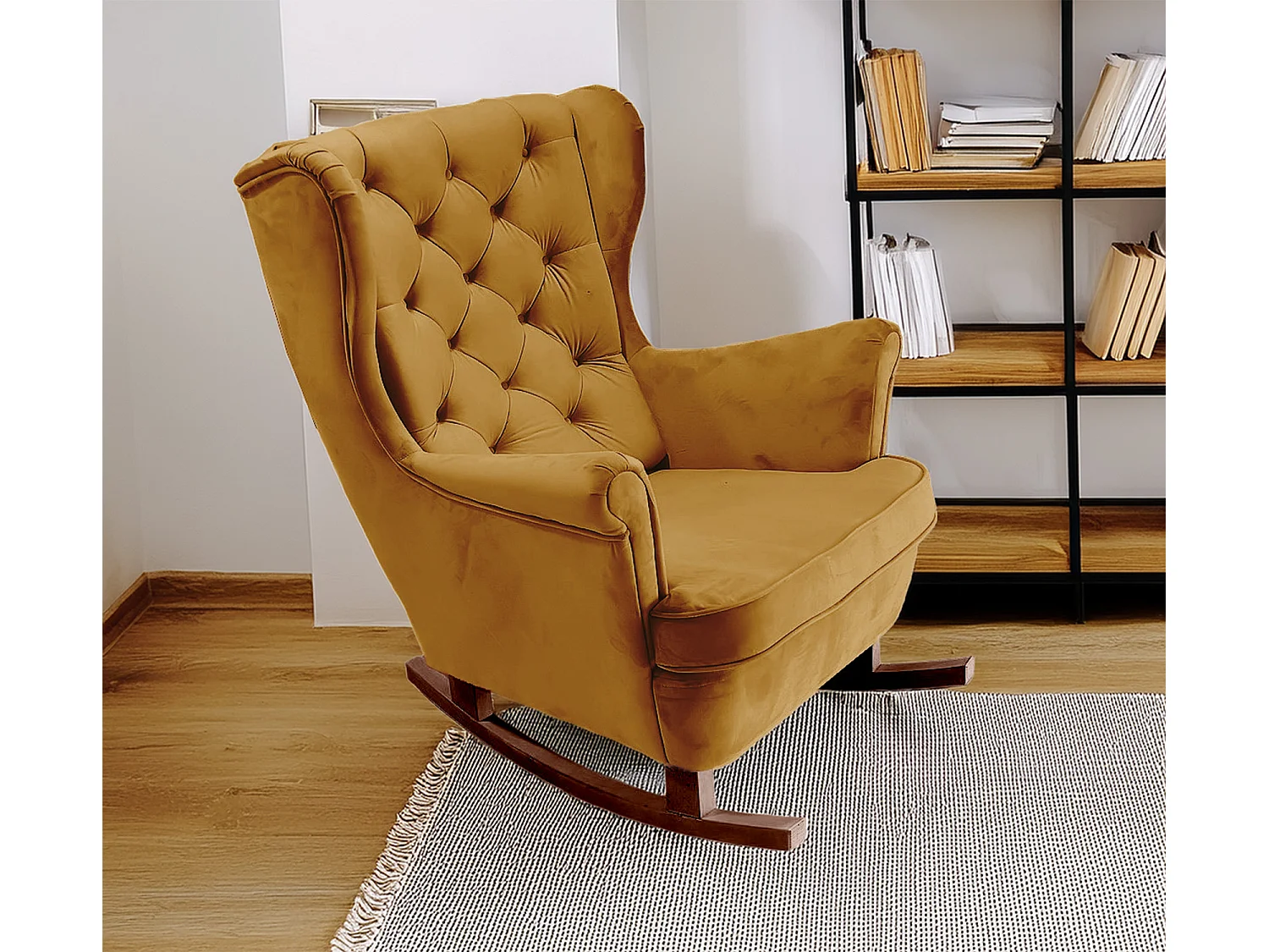 Fauteuil Relax avec accoudoirs et siège rembourré, fauteuil de salon, 102x81x95cm Olive_29817