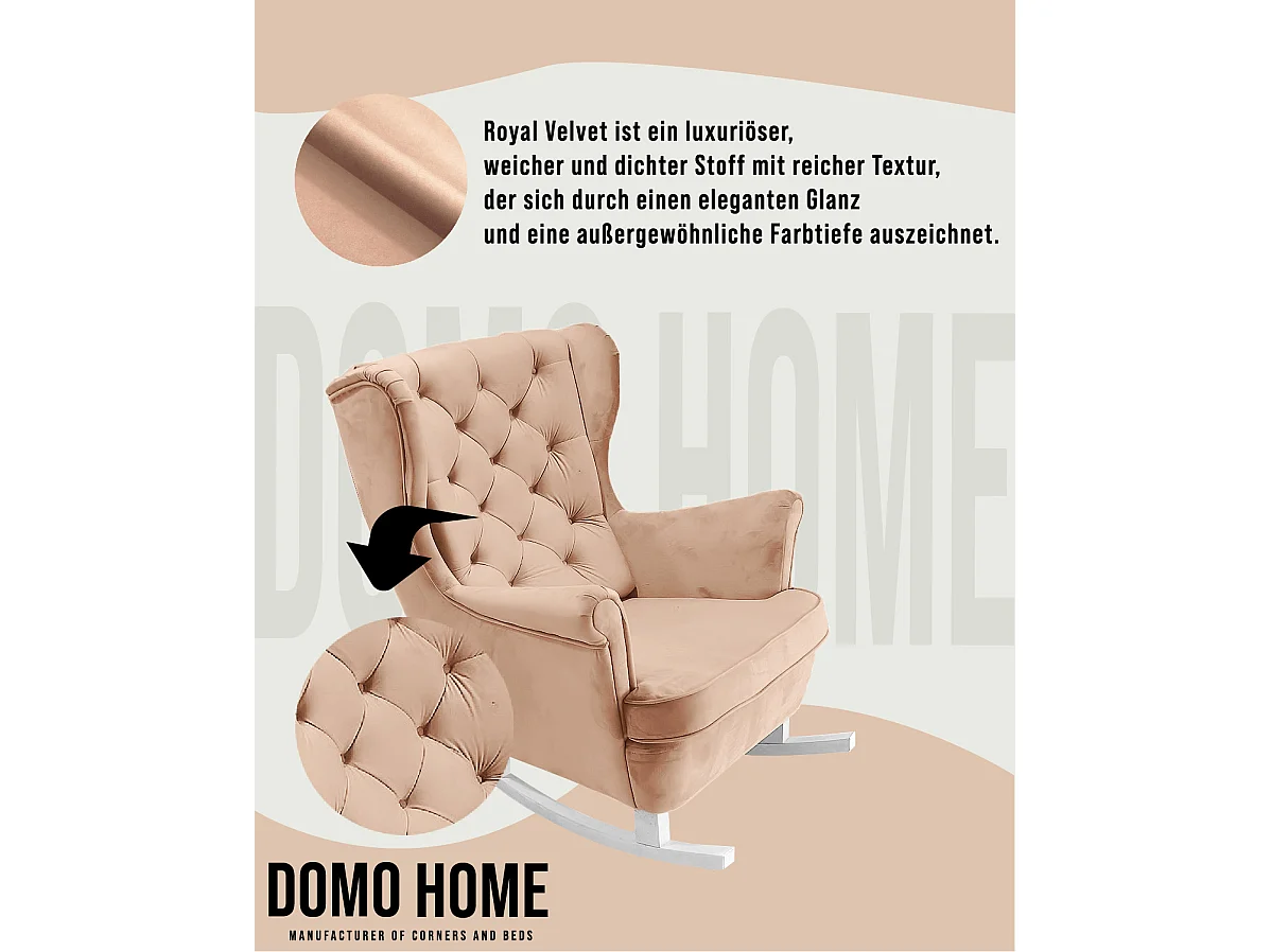 Fauteuil Relax avec accoudoirs et siège rembourré, fauteuil de salon, 102x81x95cm Rose poudre_29829