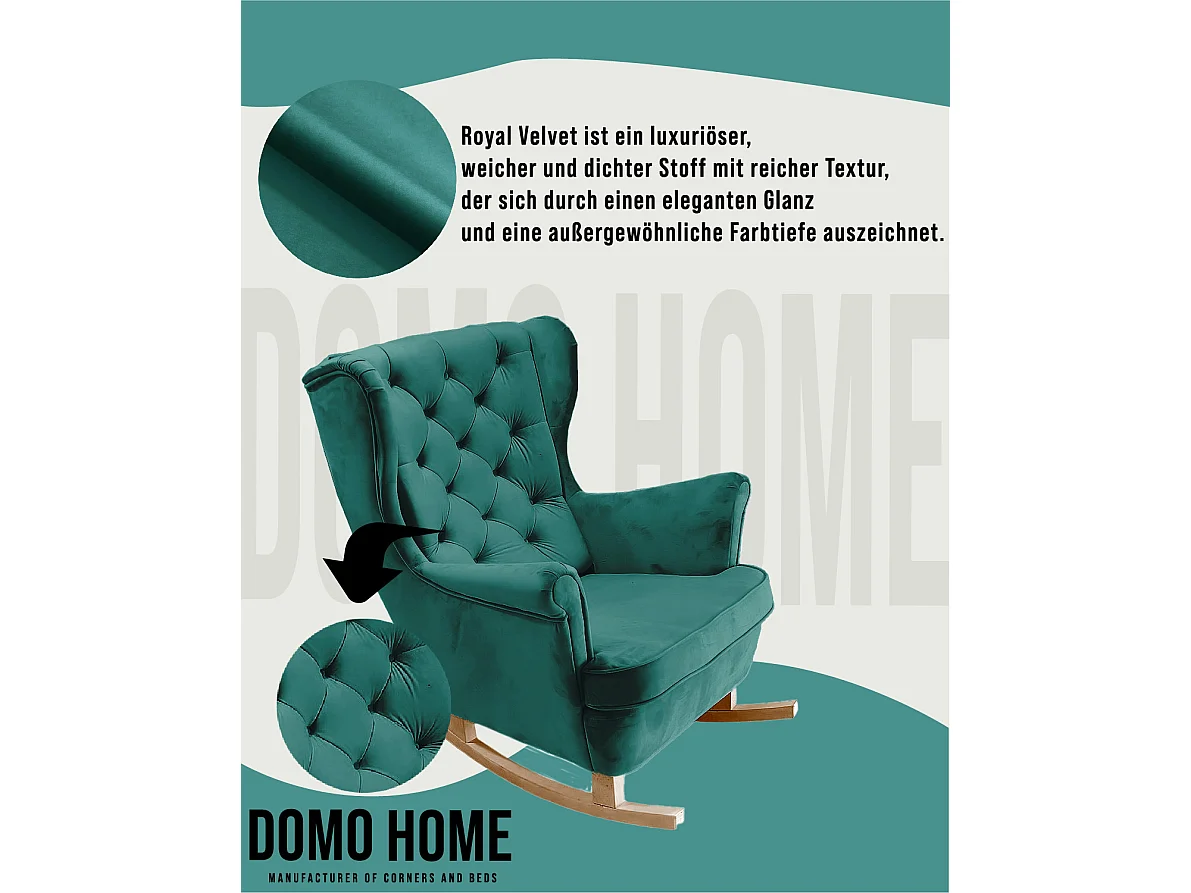 Fauteuil Relax avec accoudoirs et siège rembourré, fauteuil de salon, 102x81x95cm Vert_29851