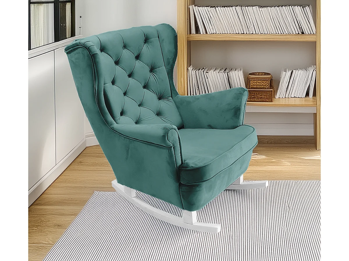 Fauteuil Relax avec accoudoirs et siège rembourré, fauteuil de salon, 102x81x95cm Vert_29854