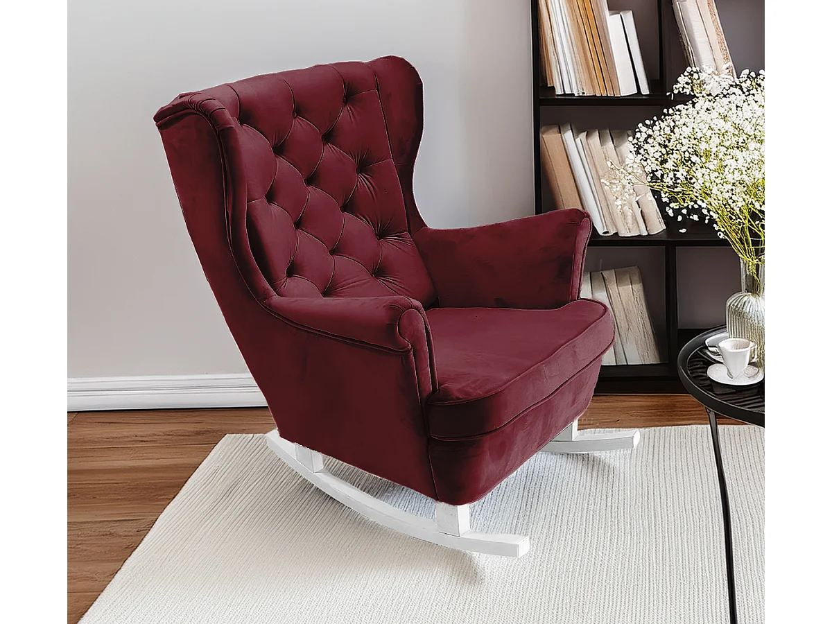 Relaxfauteuil met Gestoffeerde Zitting en Armleuningen, TV Fauteuil 102x81x95cm Bordeaux_29836