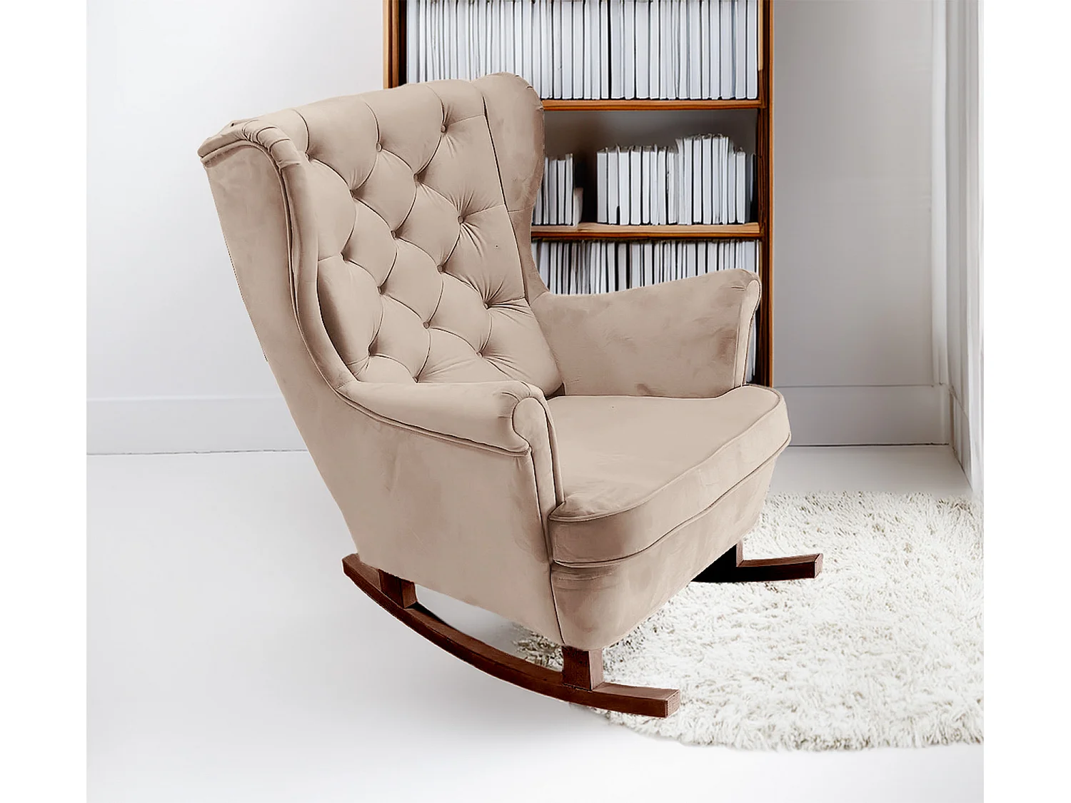 Fotel Relax z Tapicerowanym Siedzeniem i Podłokietnikami, Fotel TV 102x81x95cm Cappuccino_29811