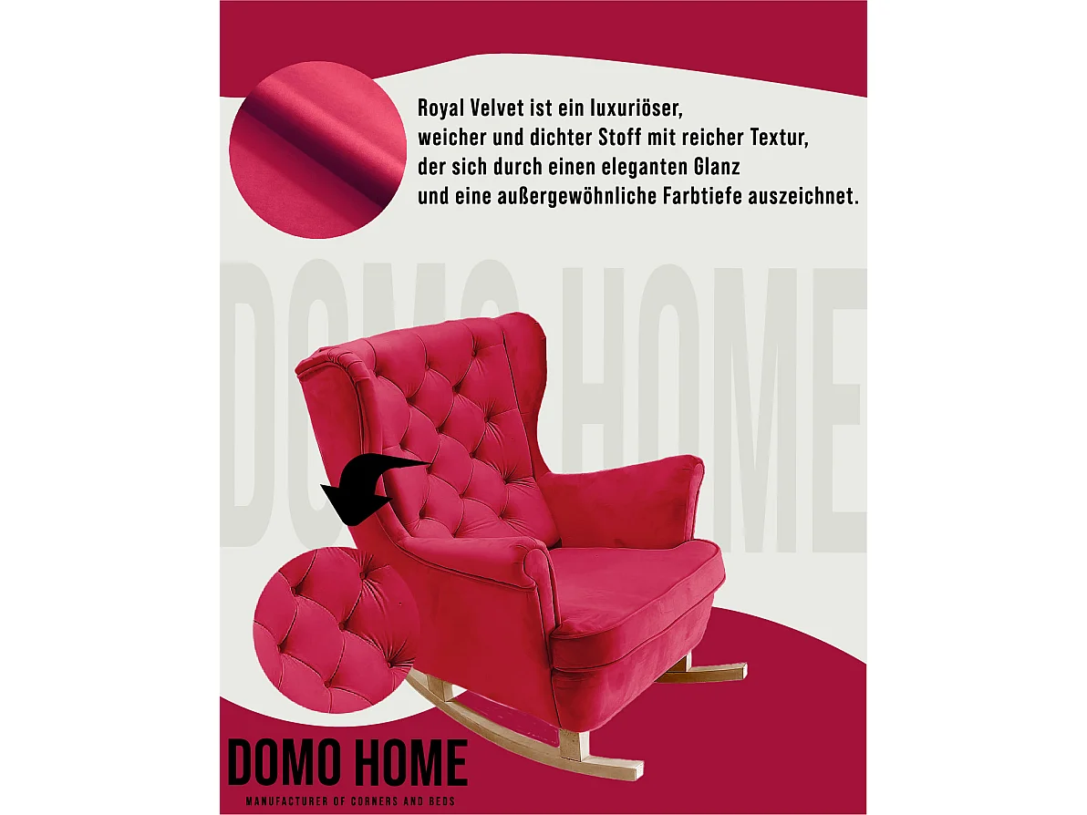 Fauteuil Relax avec accoudoirs et siège rembourré, fauteuil de salon, 102x81x95cm Rouge_29837