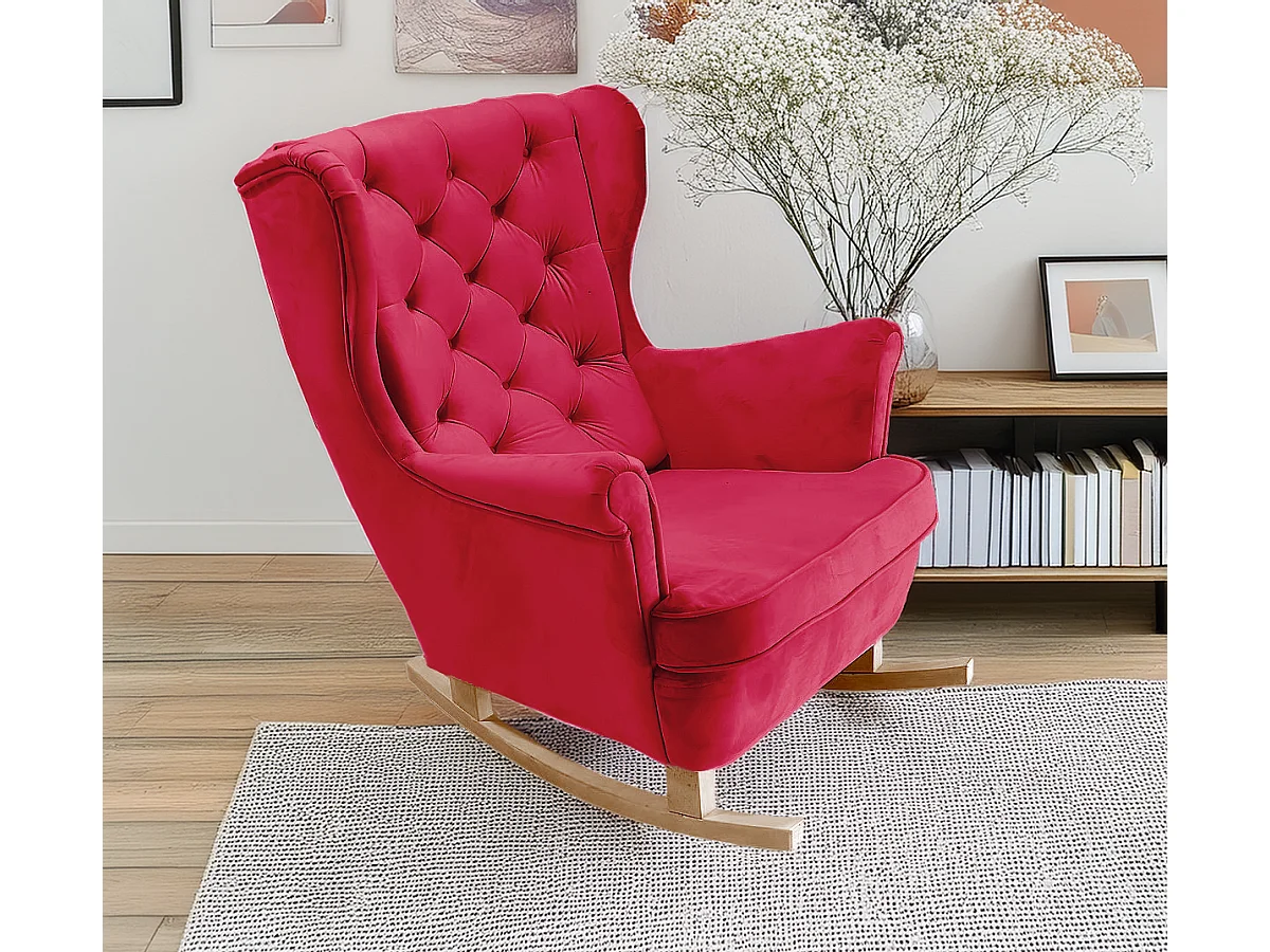 Fauteuil Relax avec accoudoirs et siège rembourré, fauteuil de salon, 102x81x95cm Rouge_29837