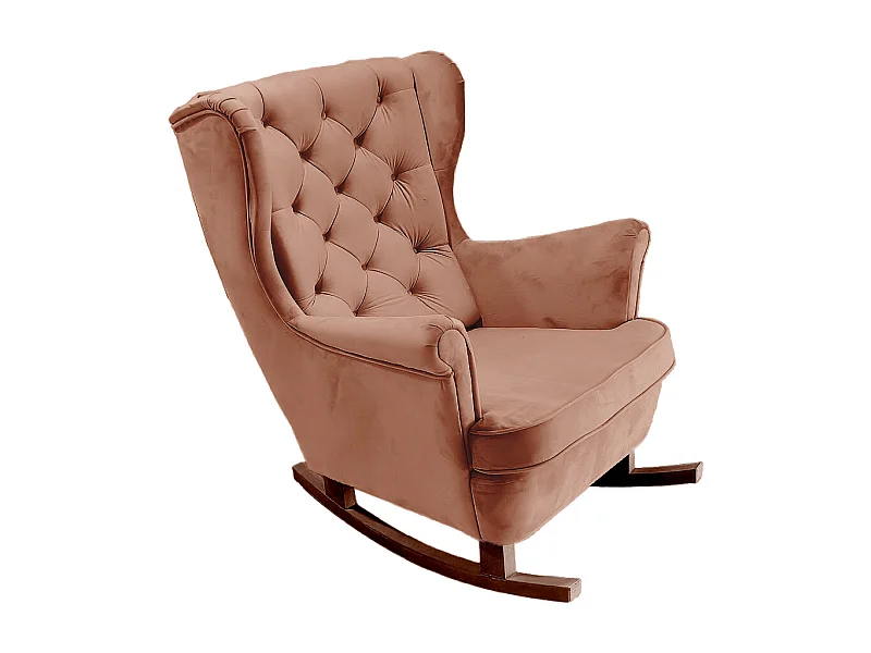 Fauteuil Relax avec accoudoirs et siège rembourré, fauteuil de salon, 102x81x95cm Rose poudre_29831
