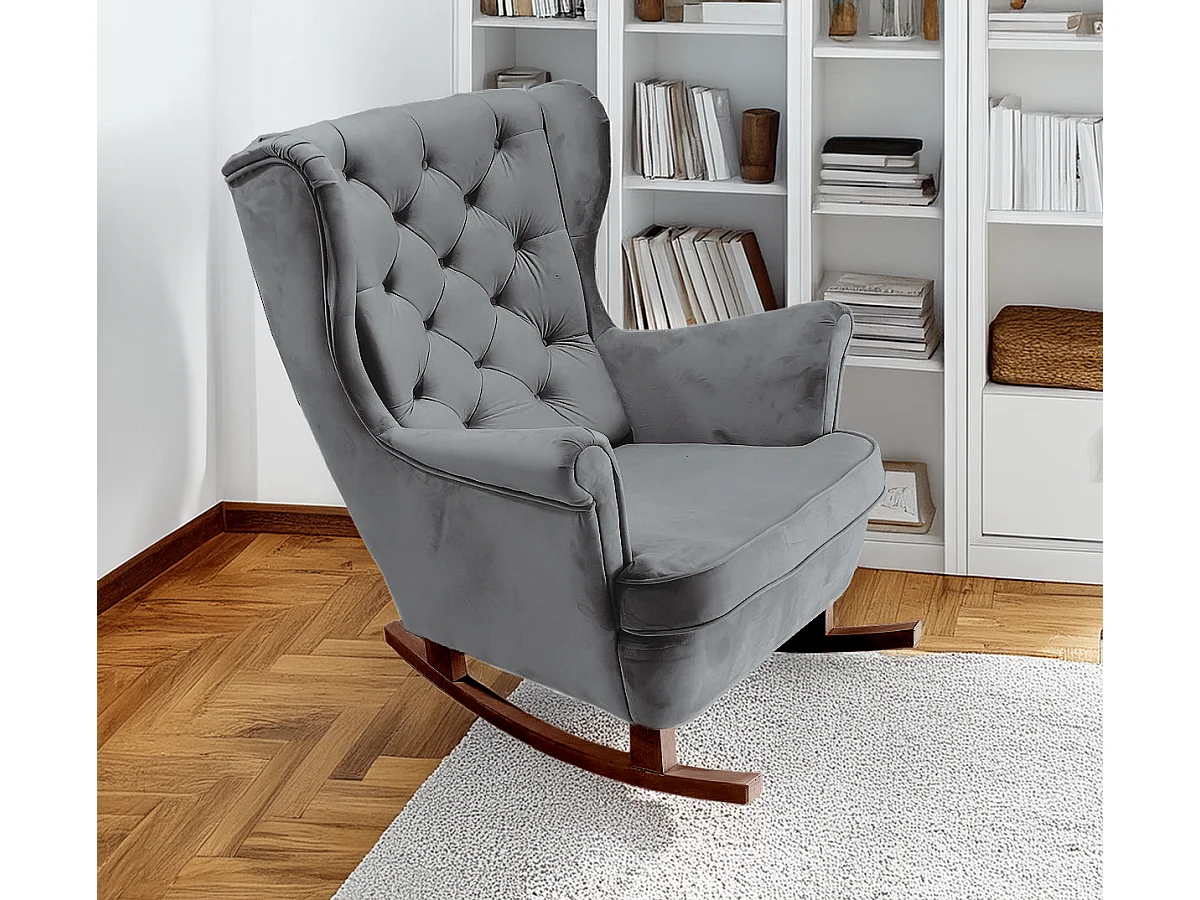 Fauteuil Relax avec accoudoirs et siège rembourré, fauteuil de salon, 102x81x95cm Cendre_29858