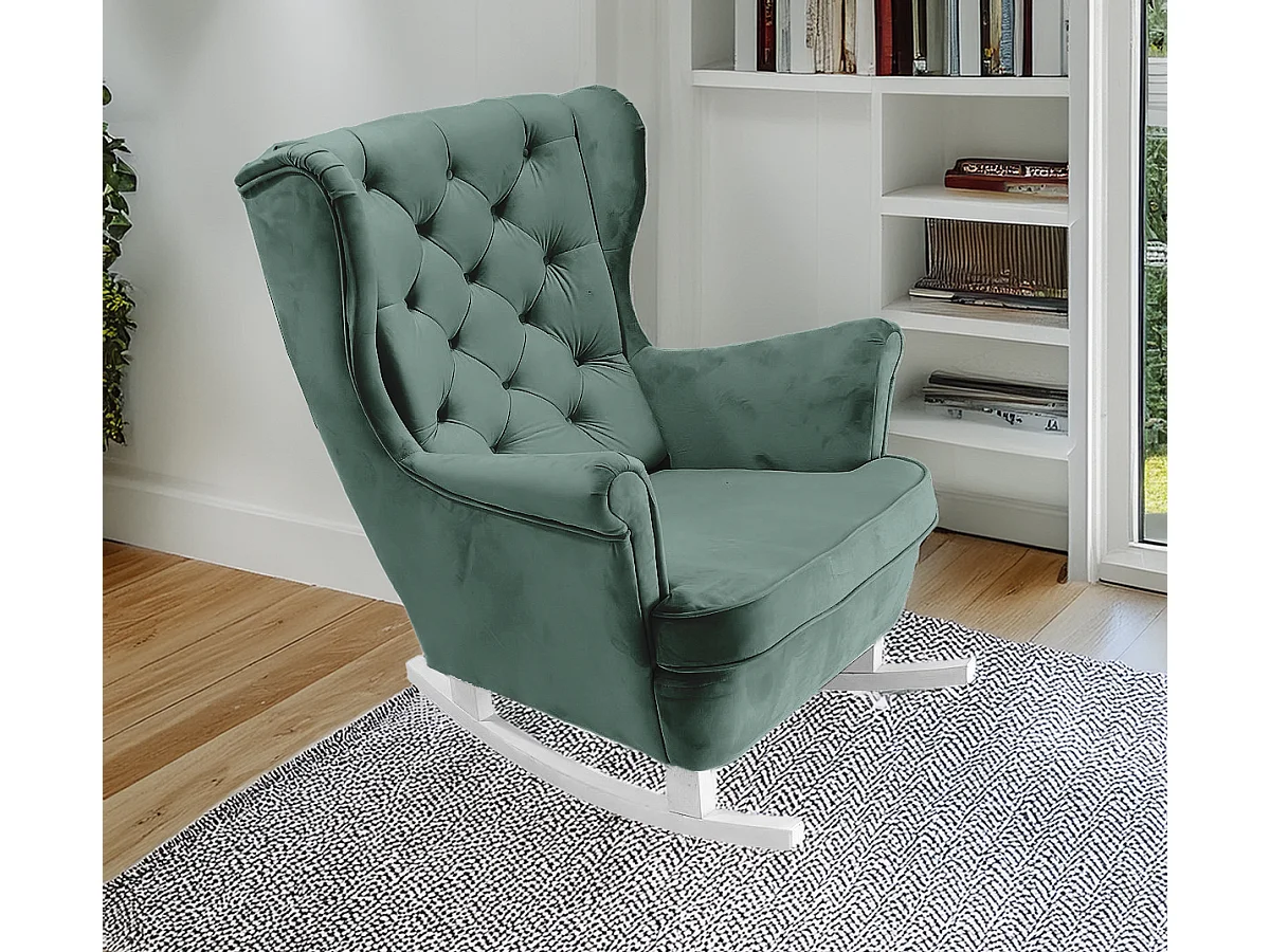 Fauteuil Relax avec accoudoirs et siège rembourré, fauteuil de salon, 102x81x95cm Vert_29853