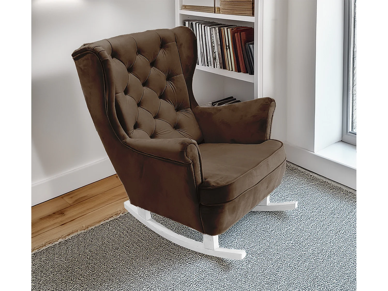 Relaxsessel mit gepolstertem Sitz und Armlehnen, Fernsehsessel 102x81x95cm Dunkelbraun_29827