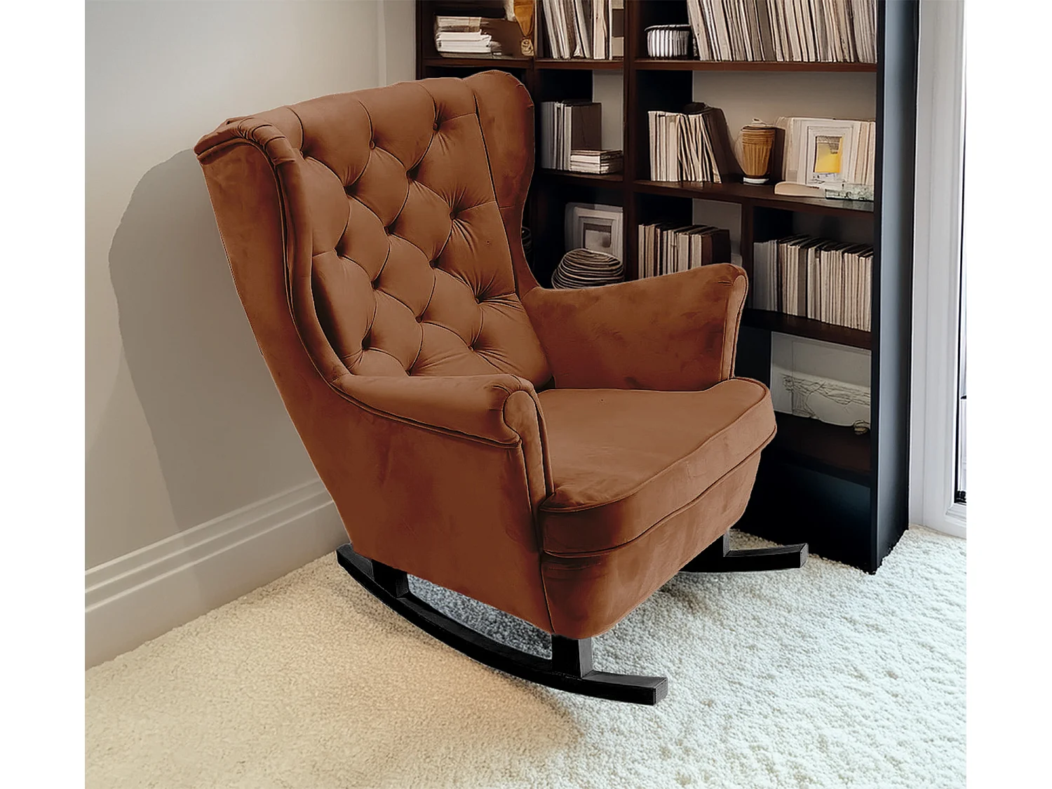 Fauteuil Relax avec accoudoirs et siège rembourré, fauteuil de salon, 102x81x95cm Marron foncé_29828