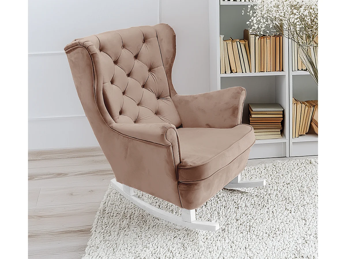 Fotel Relax z Tapicerowanym Siedzeniem i Podłokietnikami, Fotel TV 102x81x95cm Cappuccino_29839