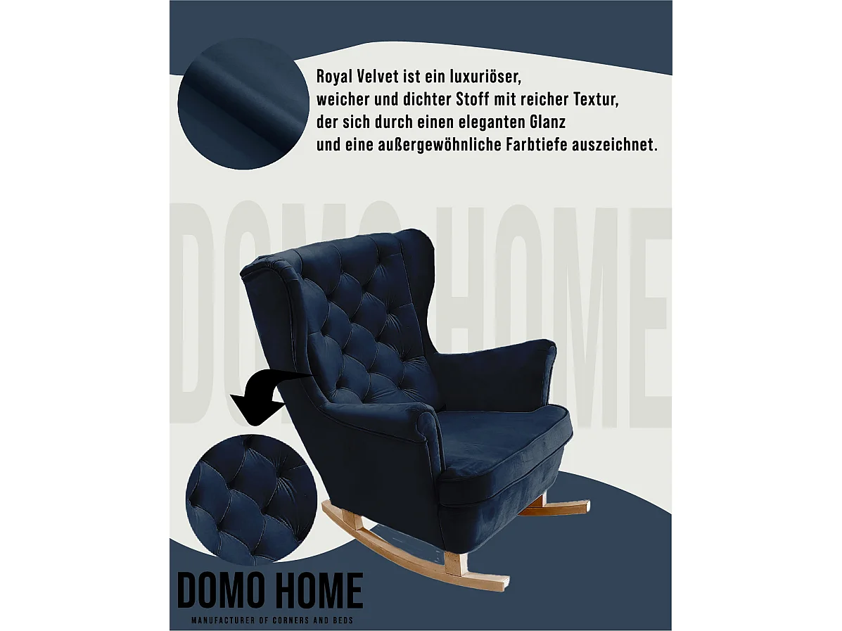 Relaxsessel mit gepolstertem Sitz und Armlehnen, Fernsehsessel 102x81x95cm Marineblau_29864