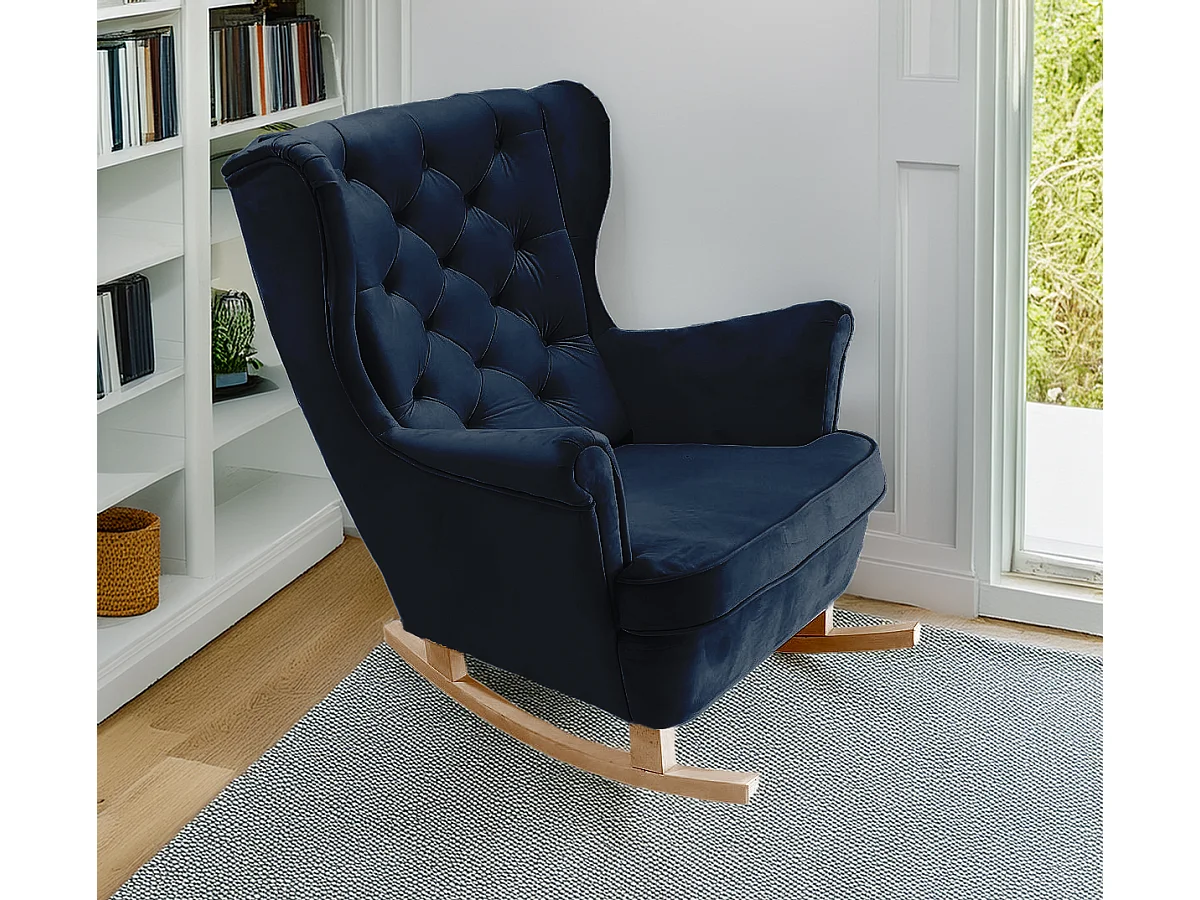 Relaxfauteuil met Gestoffeerde Zitting en Armleuningen, TV Fauteuil 102x81x95cm Marineblauw_29864