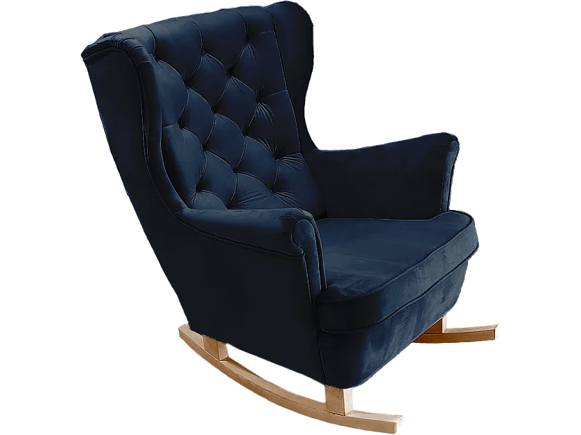 Fauteuil Relax avec accoudoirs et siège rembourré, fauteuil de salon, 102x81x95cm Bleu marine_29864