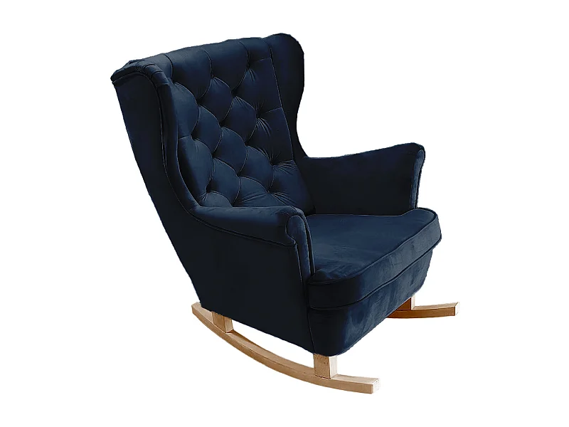 Fauteuil Relax avec accoudoirs et siège rembourré, fauteuil de salon, 102x81x95cm Bleu marine_29864