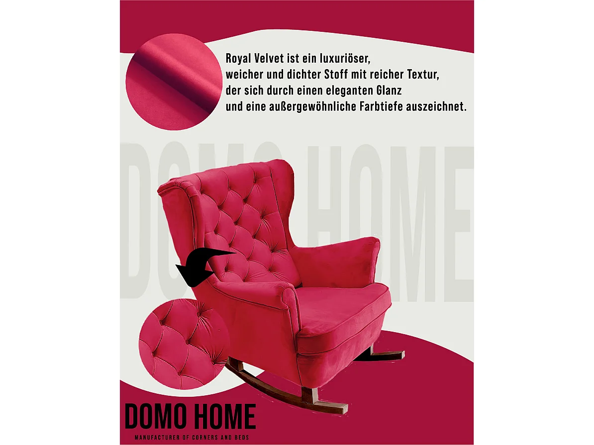 Fauteuil Relax avec accoudoirs et siège rembourré, fauteuil de salon, 102x81x95cm Rouge_29837