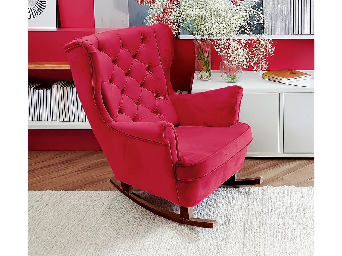 Fauteuil Relax avec accoudoirs et siège rembourré, fauteuil de salon, 102x81x95cm Rouge_29837