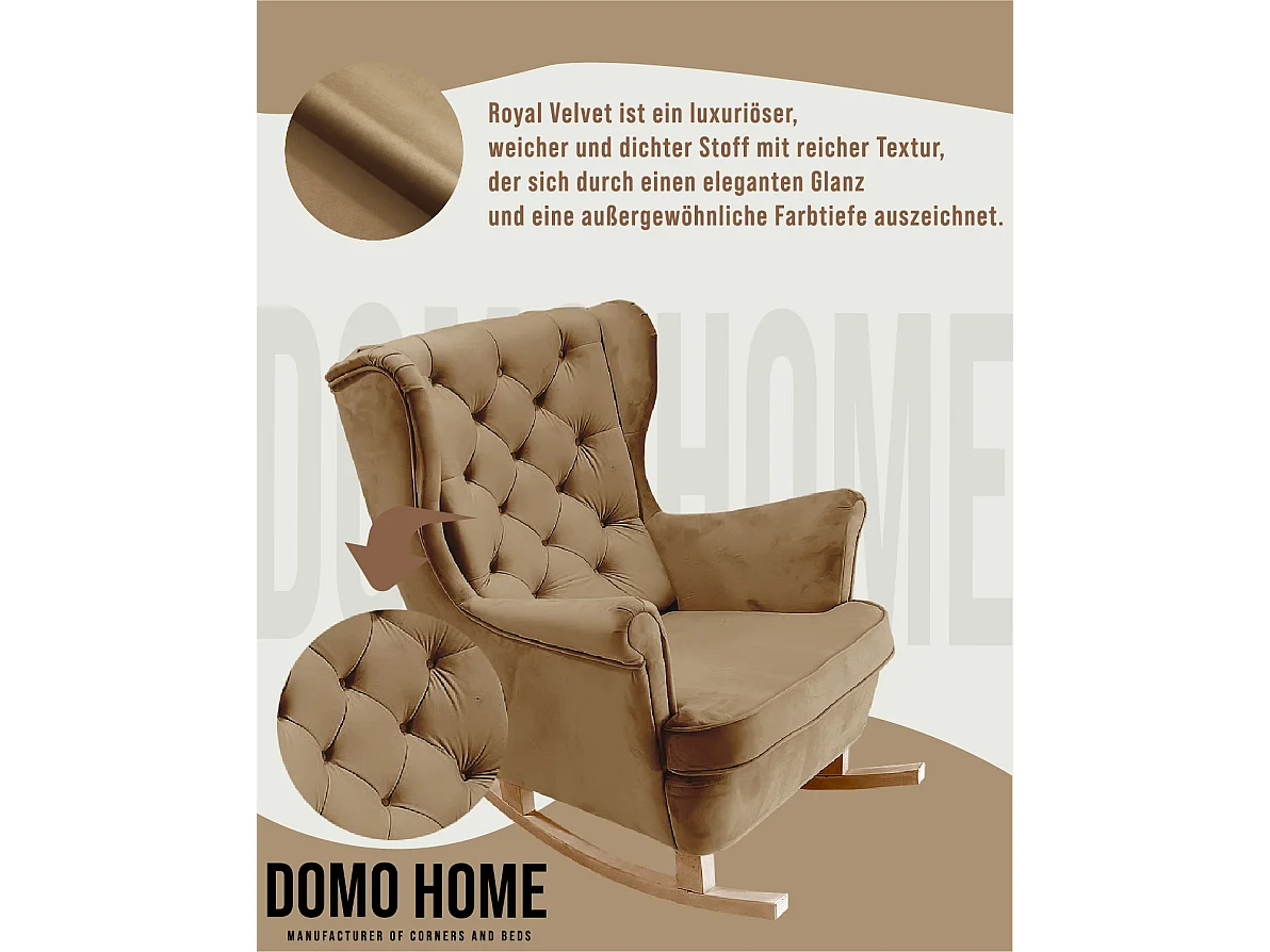 Relaxsessel mit gepolstertem Sitz und Armlehnen, Fernsehsessel 102x81x95cm Cappuccino_29808