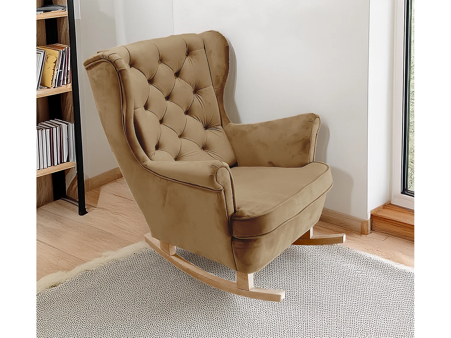 Relaxsessel mit gepolstertem Sitz und Armlehnen, Fernsehsessel 102x81x95cm Cappuccino_29808