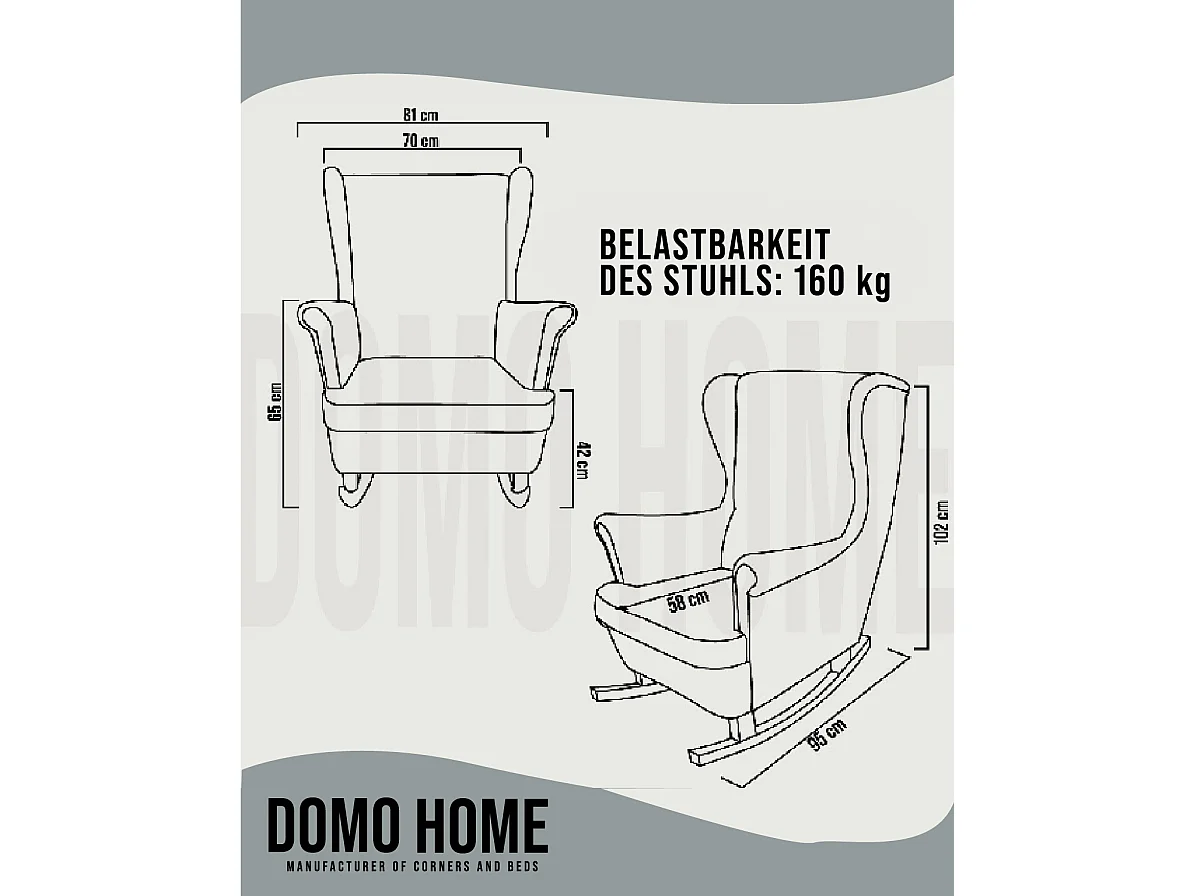 Fotel Relax z Tapicerowanym Siedzeniem i Podłokietnikami, Fotel TV 102x81x95cm Popiel_29858