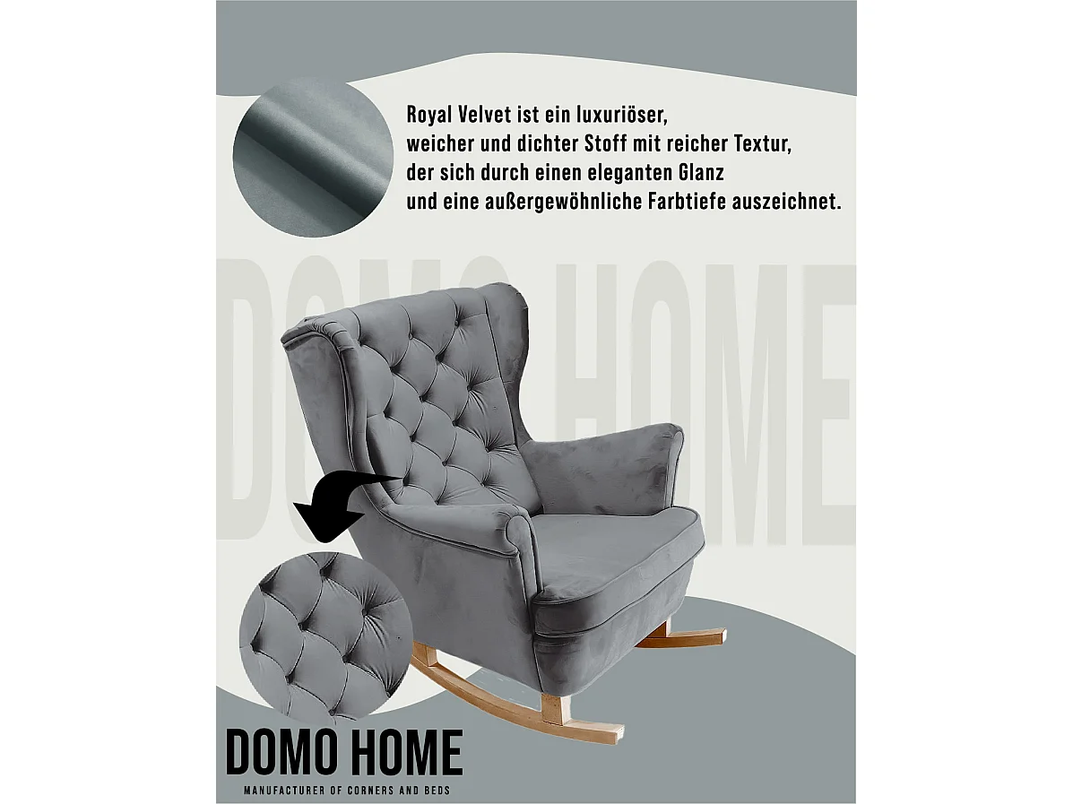 Fauteuil Relax avec accoudoirs et siège rembourré, fauteuil de salon, 102x81x95cm Cendre_29858