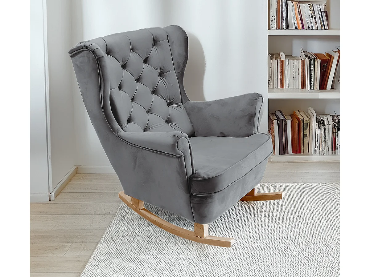 Fauteuil Relax avec accoudoirs et siège rembourré, fauteuil de salon, 102x81x95cm Cendre_29858