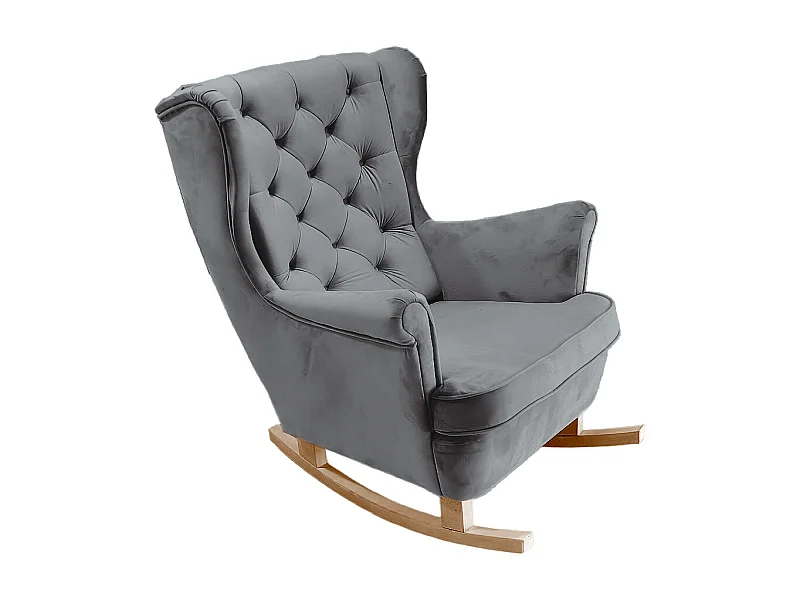 Fauteuil Relax avec accoudoirs et siège rembourré, fauteuil de salon, 102x81x95cm Cendre_29858