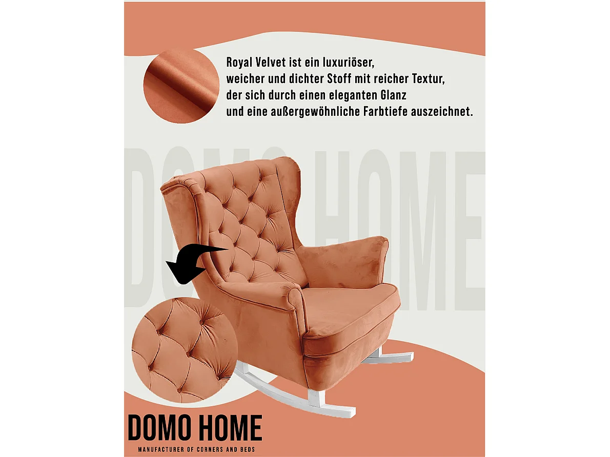 Relaxsessel mit gepolstertem Sitz und Armlehnen, Fernsehsessel 102x81x95cm Orange_29823