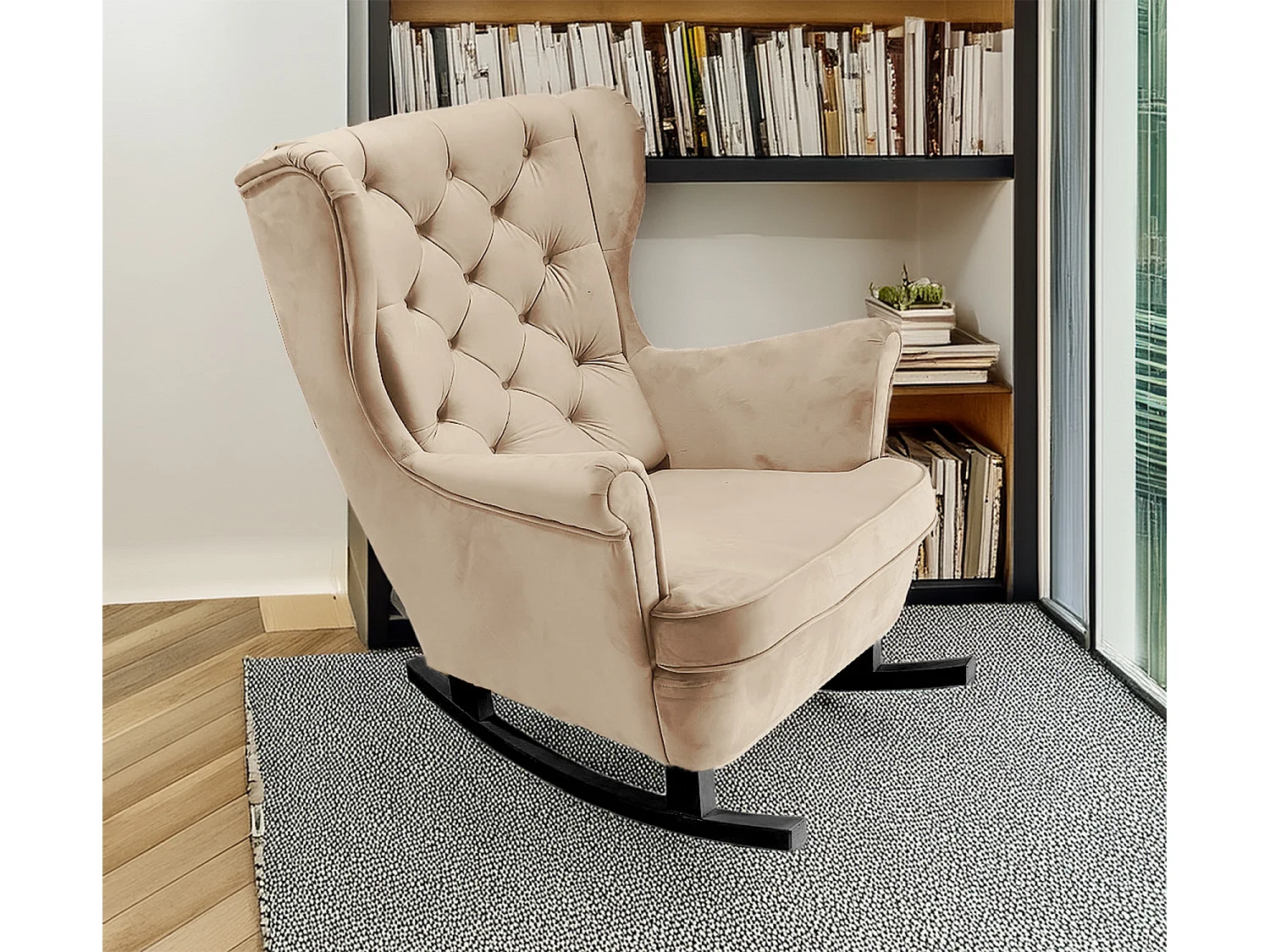 Fotel Relax z Tapicerowanym Siedzeniem i Podłokietnikami, Fotel TV 102x81x95cm Cappuccino_29812