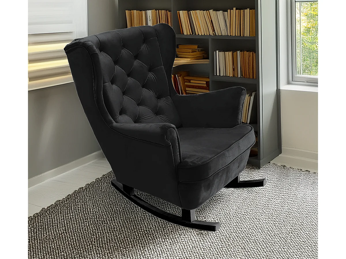 Relaxsessel mit gepolstertem Sitz und Armlehnen, Fernsehsessel 102x81x95cm Schwarz_29861