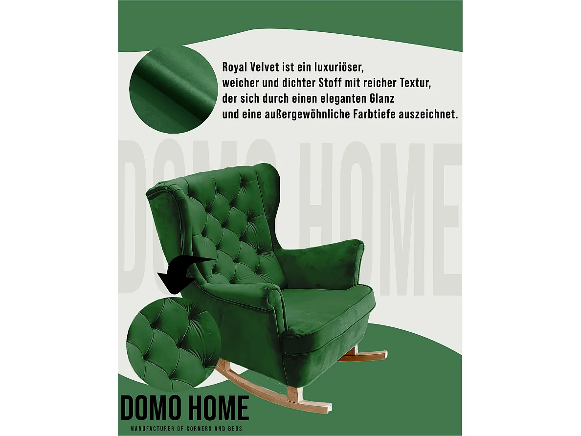 Fotel Relax z Tapicerowanym Siedzeniem i Podłokietnikami, Fotel TV 102x81x95cm Zielony_29849