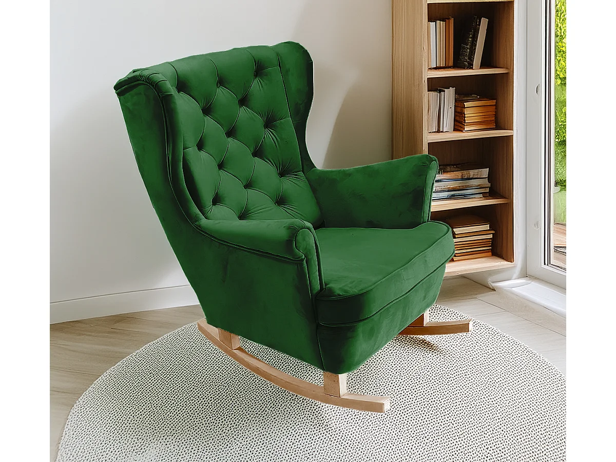 Fotel Relax z Tapicerowanym Siedzeniem i Podłokietnikami, Fotel TV 102x81x95cm Zielony_29849