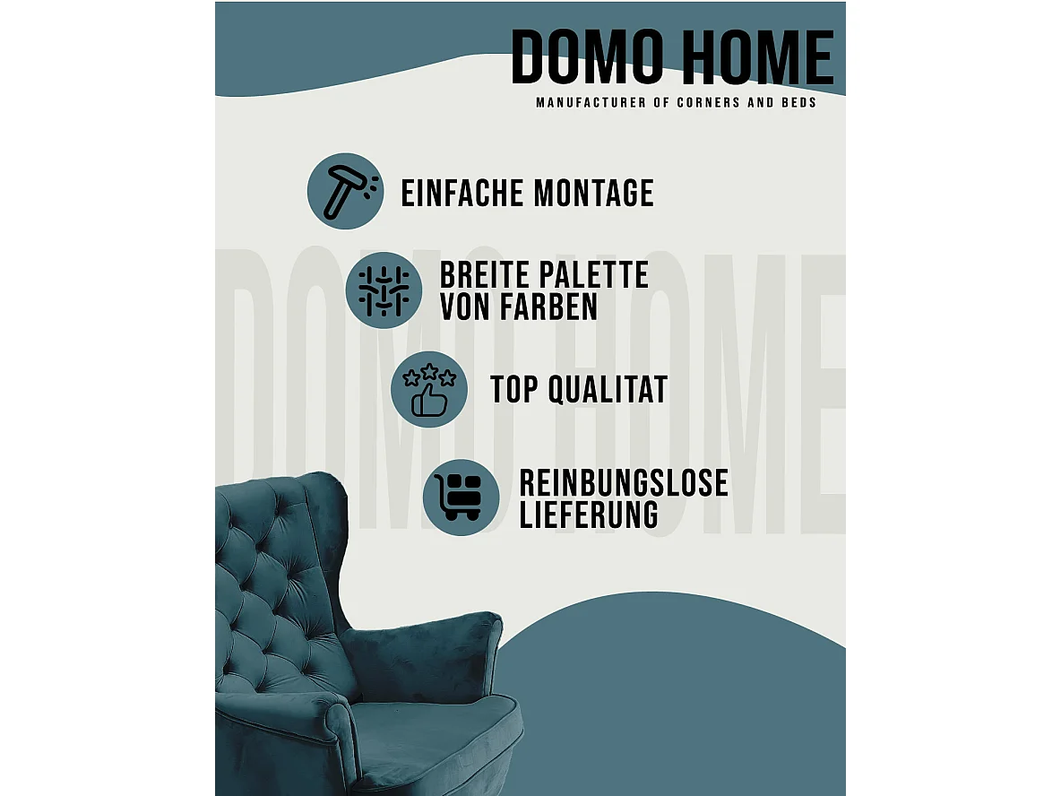 Fauteuil Relax avec accoudoirs et siège rembourré, fauteuil de salon, 102x81x95cm Marine_29860