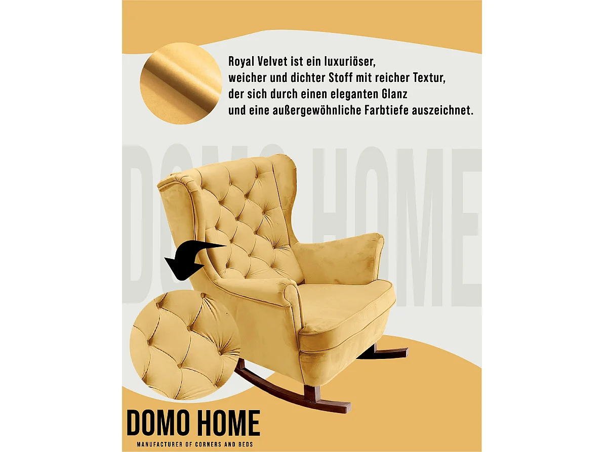 Relaxsessel mit gepolstertem Sitz und Armlehnen, Fernsehsessel 102x81x95cm Gold_29822