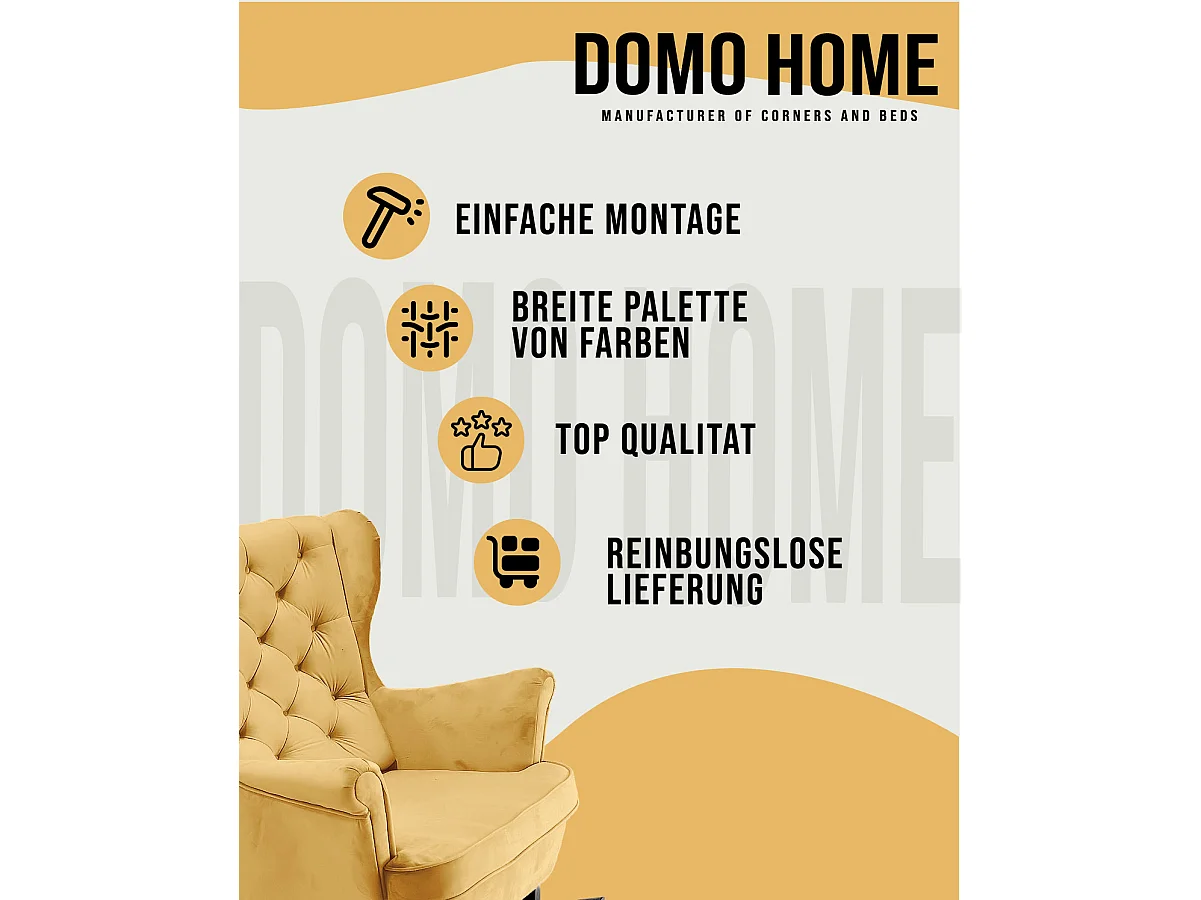 Fauteuil Relax avec accoudoirs et siège rembourré, fauteuil de salon, 102x81x95cm Or_29822