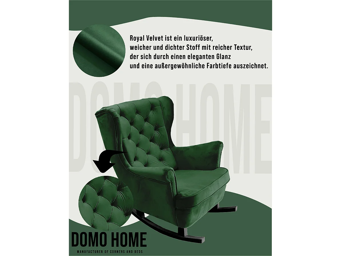 Fotel Relax z Tapicerowanym Siedzeniem i Podłokietnikami, Fotel TV 102x81x95cm Zielony_29848