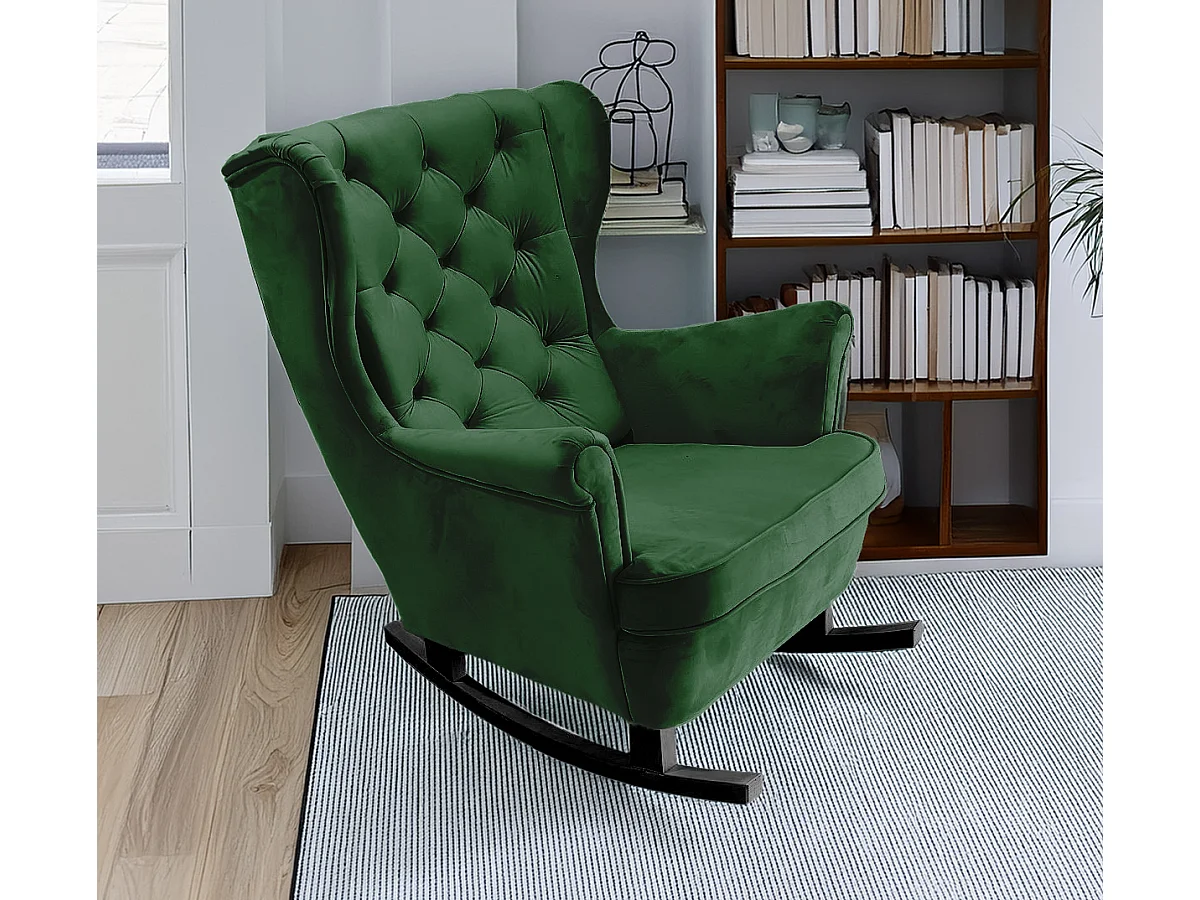 Fotel Relax z Tapicerowanym Siedzeniem i Podłokietnikami, Fotel TV 102x81x95cm Zielony_29848