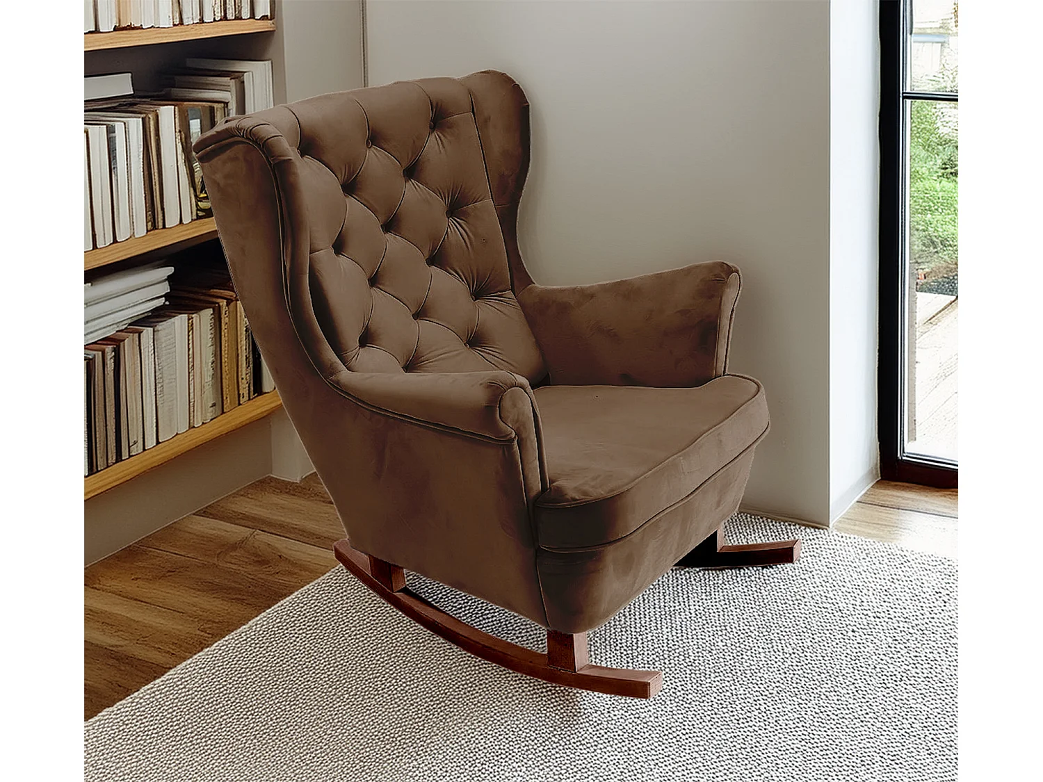 Fauteuil Relax avec accoudoirs et siège rembourré, fauteuil de salon, 102x81x95cm Marron foncé_29826