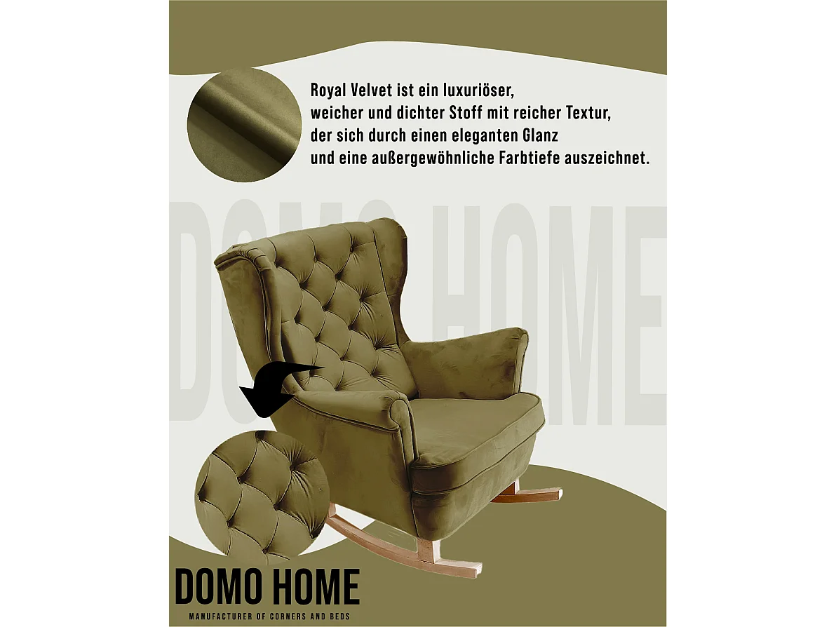 Fauteuil Relax avec accoudoirs et siège rembourré, fauteuil de salon, 102x81x95cm Vert_29845