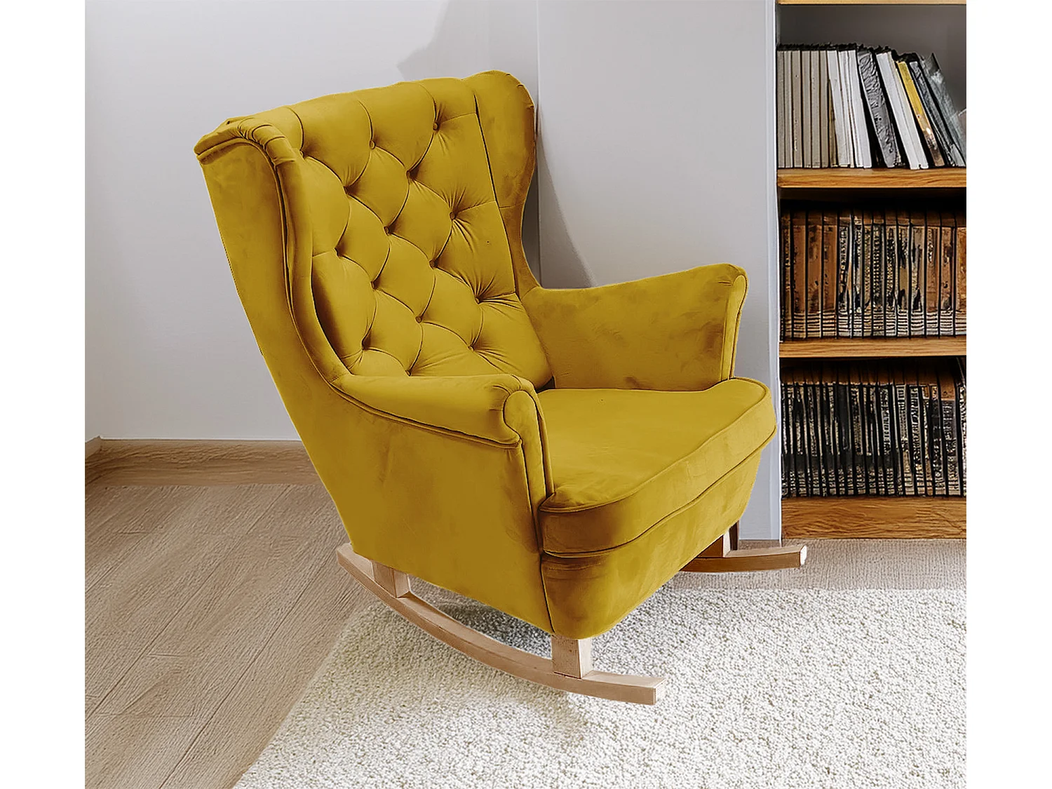 Fauteuil Relax avec accoudoirs et siège rembourré, fauteuil de salon, 102x81x95cm Olive_29818