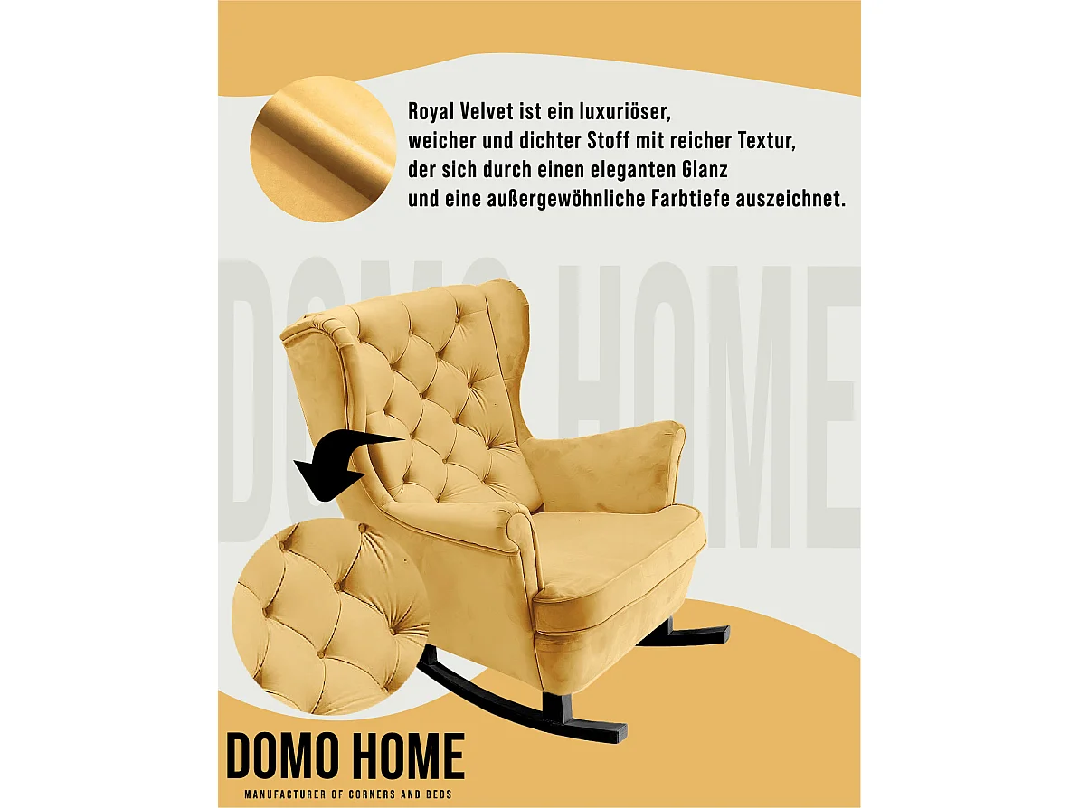 Relaxsessel mit gepolstertem Sitz und Armlehnen, Fernsehsessel 102x81x95cm Gold_29822