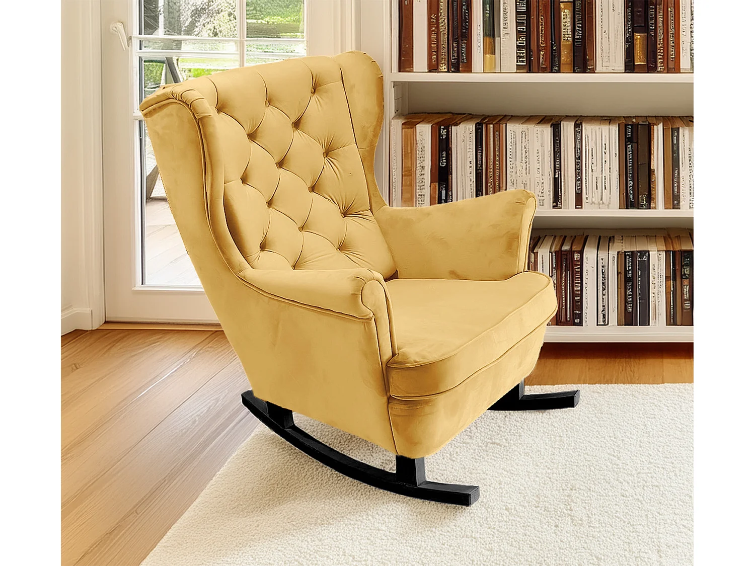 Relaxsessel mit gepolstertem Sitz und Armlehnen, Fernsehsessel 102x81x95cm Gold_29822