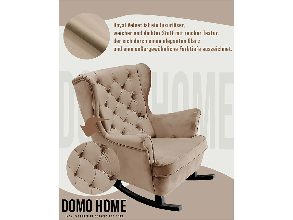 Fauteuil Relax avec accoudoirs et siège rembourré, fauteuil de salon, 102x81x95cm Cappuccino_29809