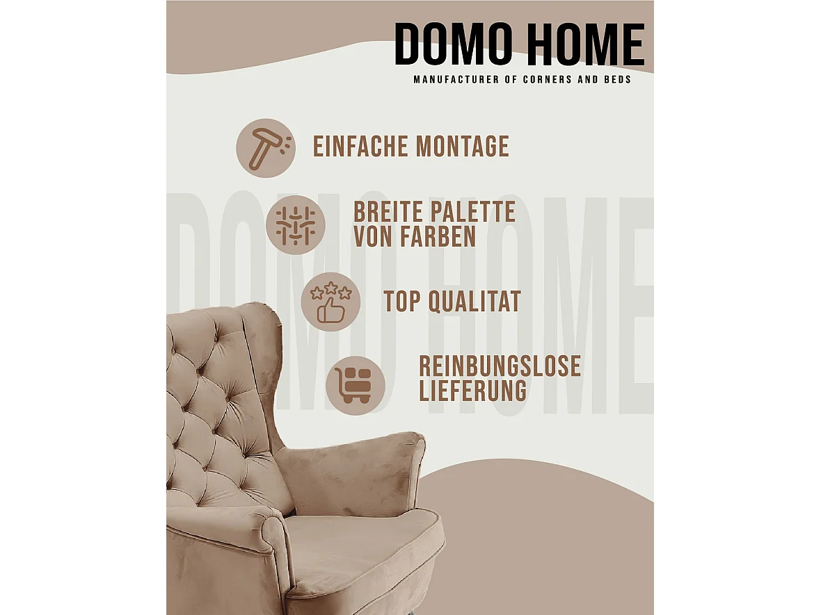 Fauteuil Relax avec accoudoirs et siège rembourré, fauteuil de salon, 102x81x95cm Cappuccino_29809