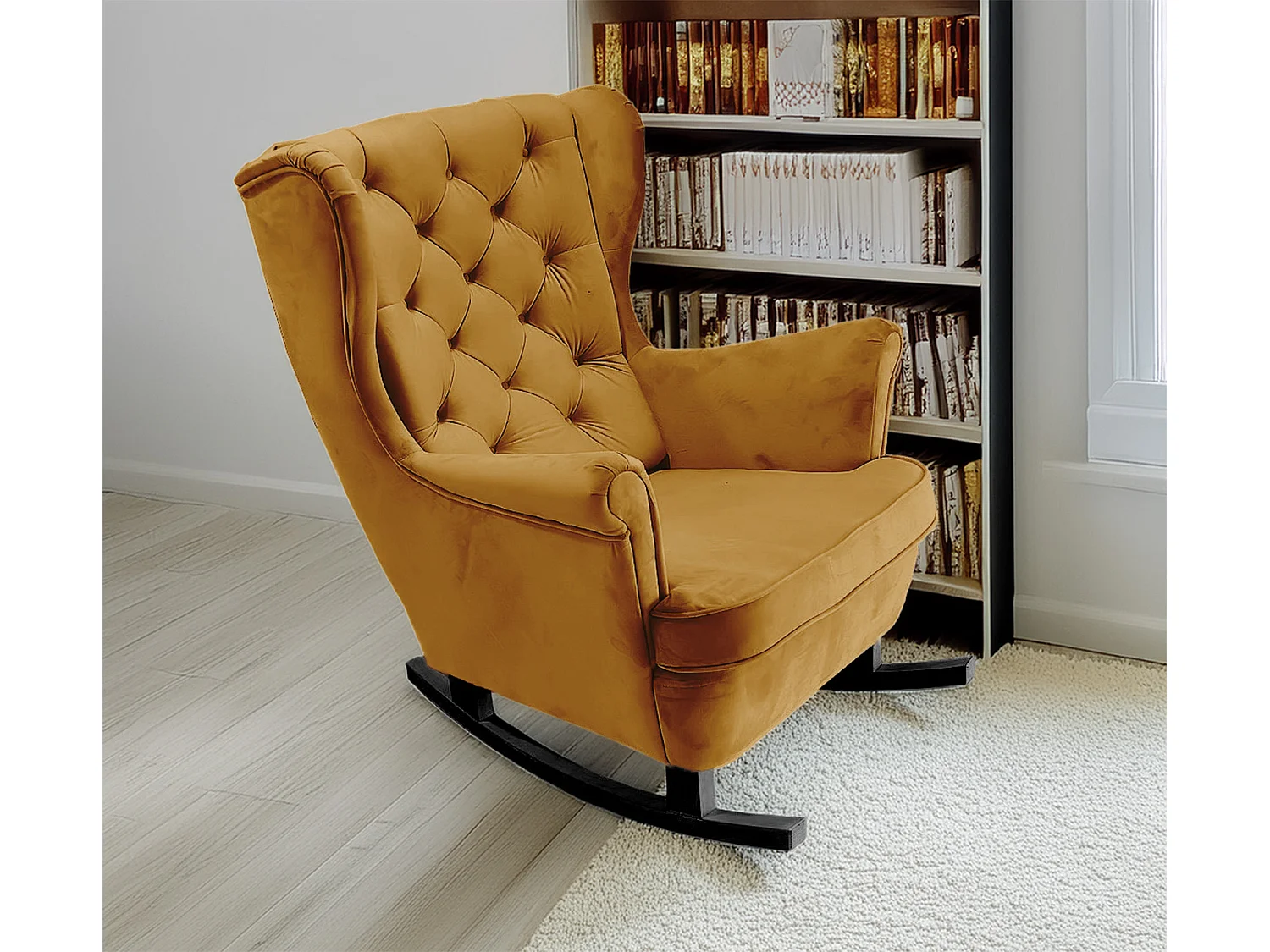 Fauteuil Relax avec accoudoirs et siège rembourré, fauteuil de salon, 102x81x95cm Olive_29816