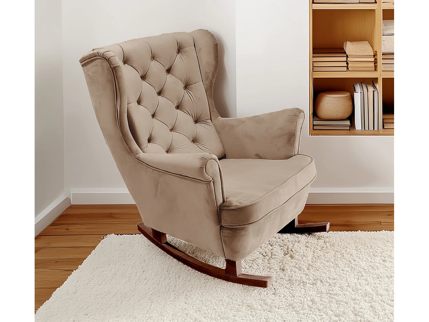 Relaxfauteuil met Gestoffeerde Zitting en Armleuningen, TV Fauteuil 102x81x95cm Cappuccino_29810