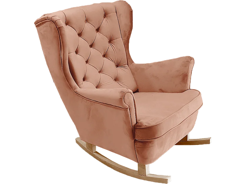 Fauteuil Relax avec accoudoirs et siège rembourré, fauteuil de salon, 102x81x95cm Rose poudre_29830