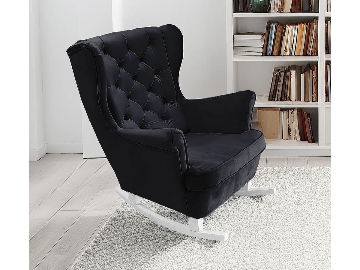 Fauteuil Relax avec accoudoirs et siège rembourré, fauteuil de salon, 102x81x95cm Noir_29862