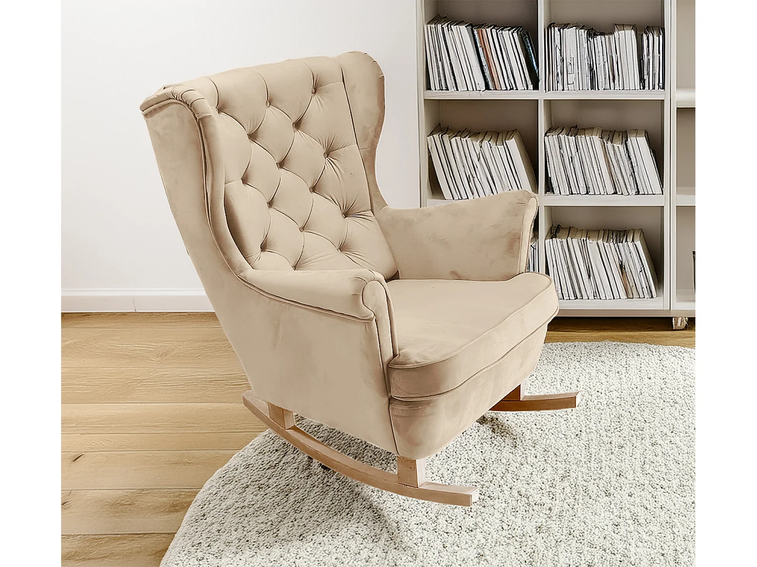 Relaxfauteuil met Gestoffeerde Zitting en Armleuningen, TV Fauteuil 102x81x95cm Beige_29802